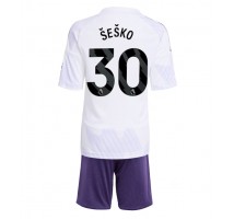 Manchester United Benjamin Sesko #30 Koszulka Wyjazdowa dzieci 2025-26 Krótki Rękaw (+ krótkie spodenki)